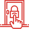 Icon with a keyhole symbol in the center.